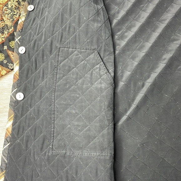 Vintage Koos of Course Women’s Quilted Reversible Black Tan Silk Jacket, size 2X - Picture 13 of 14